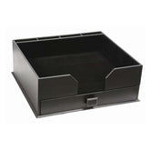 Black Leather Deluxe 17 x 14 Conference Pad & Coaster Holder